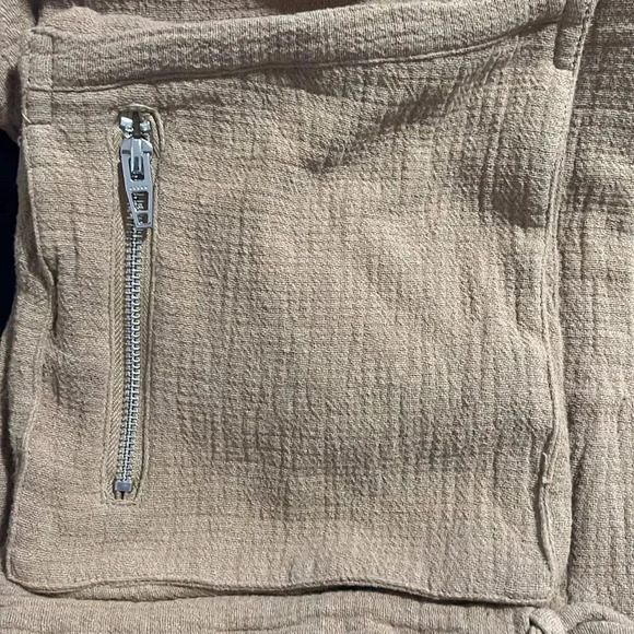 NWT BlankNYC Dolman Sleeve Drawstring Details Woven Raw Hem Jacket Womens XS Tan - Picture 8 of 14